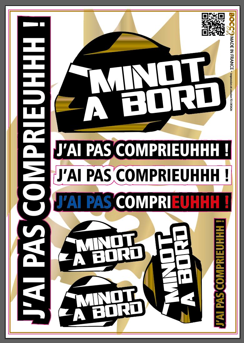 PLANCHE DE STICKERS "MINOT"